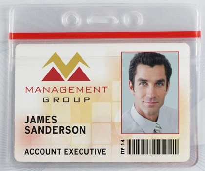 Clear Vinyl Horizontal Anti-Print Transfer Badge Holder with Zipper Closure, 3.63" x 2.5" (100/pk)