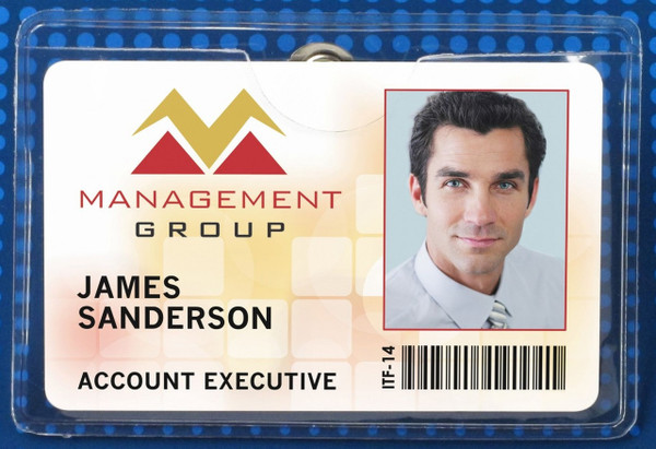 504-T1 Premium Vinyl Horizontal Clip-on Badge Holder, 3.4" x 2.25" (100/pk)