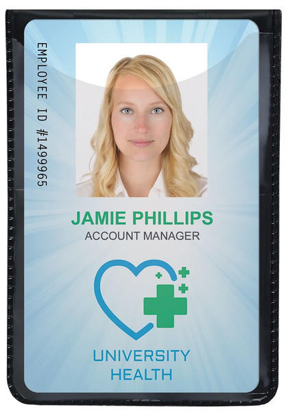 Black Vinyl Vertical Top-Load Magnetic Badge Holder 2.5" x 3.38" (100/pk)