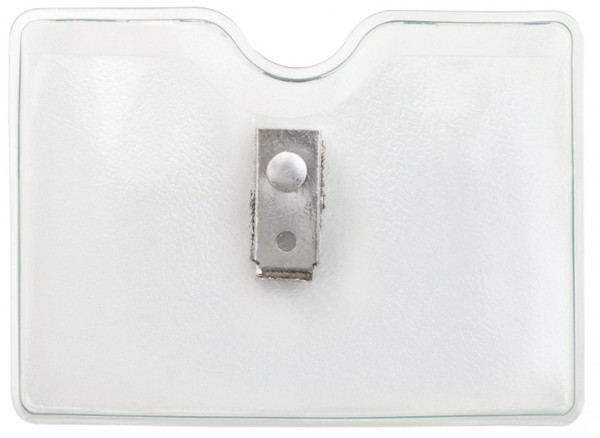 Orange Peel Texture Vinyl Horizontal Top-Load Badge Holder with 2-Hole Clip, 3.5" x 2.3" (100/pk)