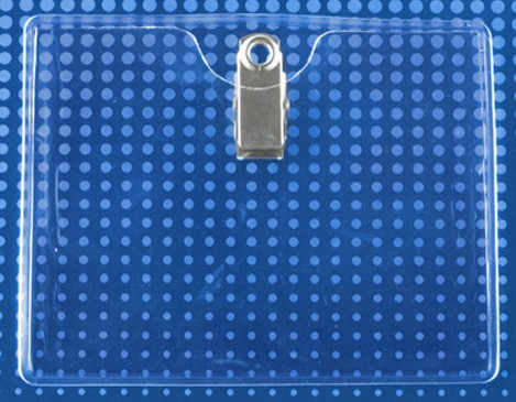 Premium Vinyl Horizontal Clip-on Badge Holder, 4" x 3" (100/pk)