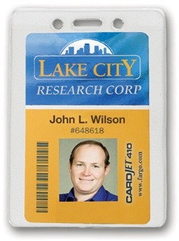 1815-1450 Clear Vinyl Vertical Badge Holder with Slot and Chain Holes 3" x 4" (100/pk)