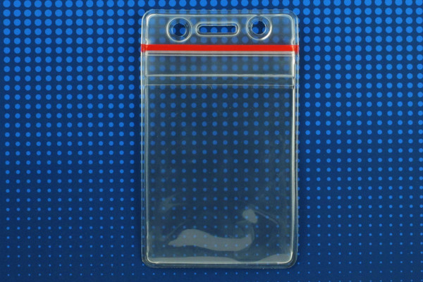 Clear Vinyl Vertical Badge Holder with Zipper Closure, Slot and Chain Holes 4.62" x 3.62" (100/pk)