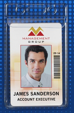 Clear Vinyl Vertical Badge Holder with Fold-Over Flap 2.3" x 3.48" (100/pk)