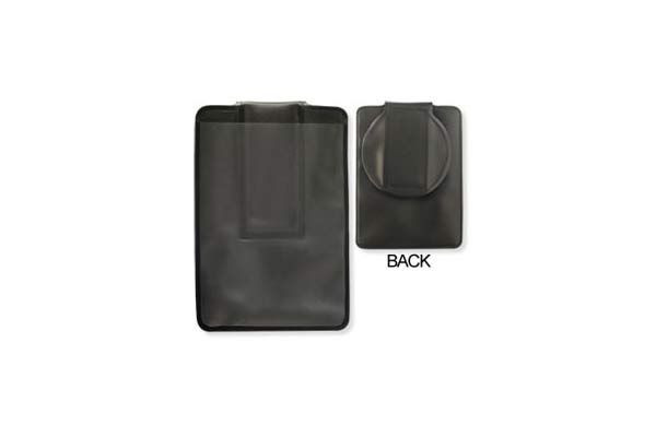 Black Vinyl Vertical 1-Pocket Magnetic Badge Holder with Circular Flap, 2.65" x 3.55" (50/pk)