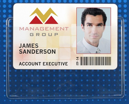 Clear Vinyl Horizontal Badge Holder with Slot and Chain Holes 3.63" x 2.38" (100/pk)