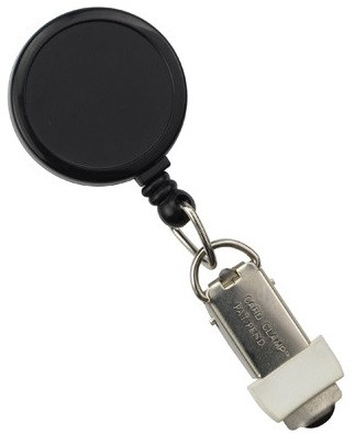 Black Round Max Label Reel With Card Clamp And Slide Clip (25/pk)