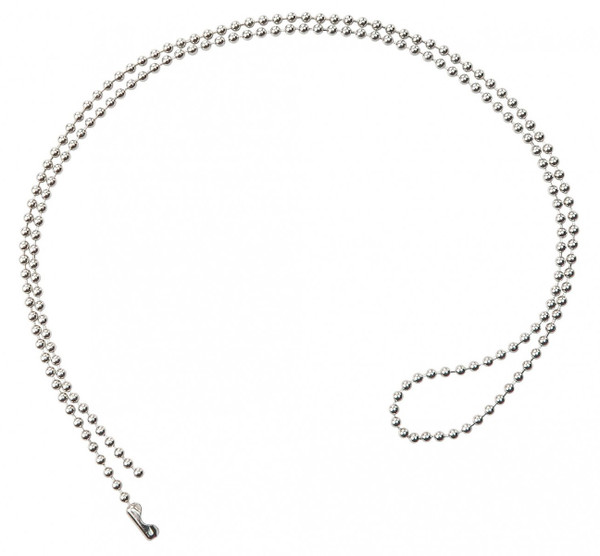 Nickel-Plated Steel Beaded Neck Chain, Length 24"