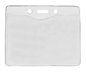 1815-1000 Clear Vinyl Horizontal Badge Holder with Slot and Chain Holes, 3.3" x 2.5" (100/pk)