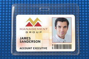 504-CHSJ Clear Vinyl Horizontal Anti-Print Transfer Proximity Card Holder, 3.63" x 2.5" (100/pk)