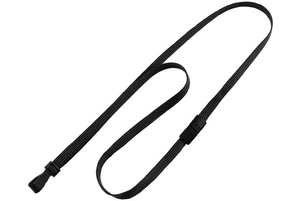 3/8" Flat Braid Breakaway Polyester Lanyard w/ Wide Hook (100/pk)