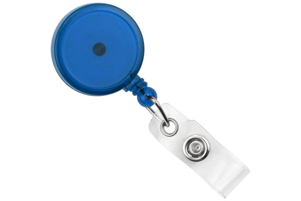 Translucent Blue Round Max Label Reel With Strap And Swivel Clip (25/pk)