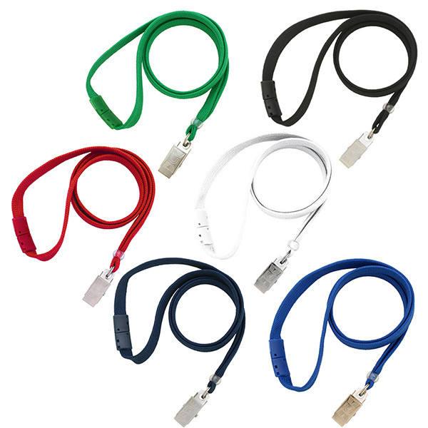 3/8" Breakaway Lanyard with Bulldog Clip (100/pk)