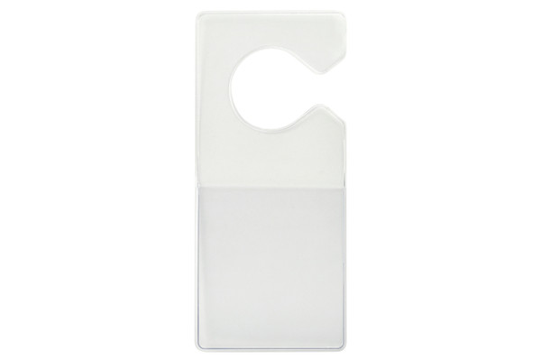 1840-3500 Clear Vinyl Vertical Large Cut-Out Hangtag Holder, 3.75" x 2.00" (100/pk)