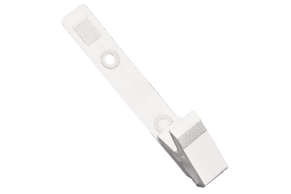 White Plastic Strap Clip with Knurled Thumb-Grip (100/pk)