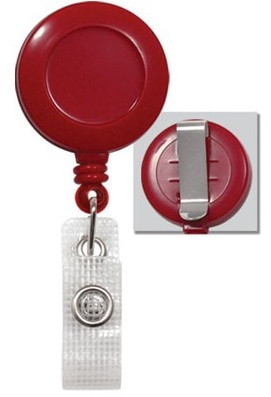 Red Badge Reel with Reinforced Vinyl Strap & Belt Clip (25/pk)