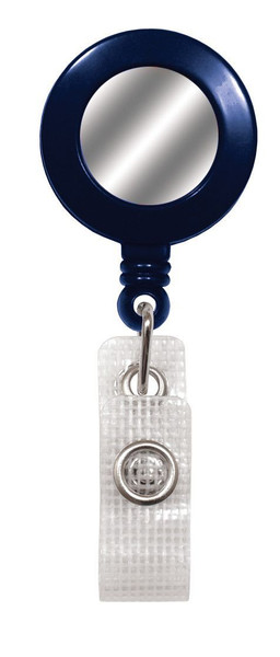 Blue Badge Reel with Silver Sticker, Reinforced Vinyl Strap & Belt Clip (25/pk)