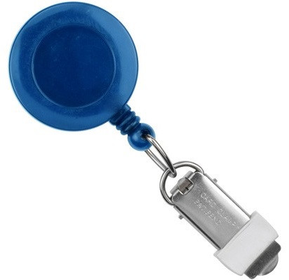 Royal Blue Round Badge Reel With Card Clamp And Swivel Clip (25/pk)