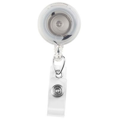 Translucent Clear Round Badge Reel With Strap And Swivel Clip (25/pk)