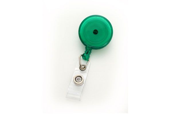 Translucent Green Round Badge Reel With Strap And Swivel Clip (25/pk)