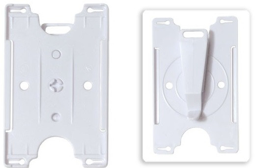 White Semi-Rigid Convertible Card Holder (50/pk)