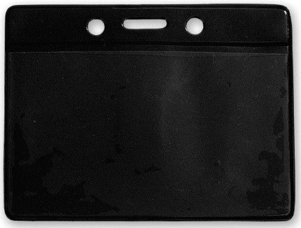 Clear Vinyl Horizontal Badge Holder with Black Color Back, 3.5" x 2.13" (100/pk)