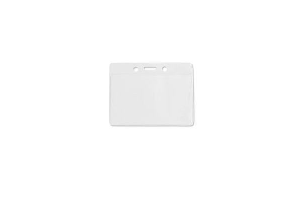 Clear Vinyl Horizontal Badge Holder with White Color Back, 3.5" x 2.13" (100/pk)