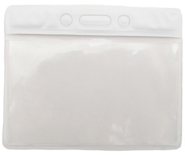 Vinyl Horizontal Badge Holder with White Color Bar, 3.75" x 2.63" (100/pk)