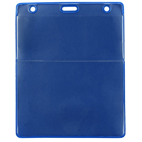Royal Blue Vinyl Vertical Credential Wallet with Slot and Chain Holes, 3" x 4.25" (100/pk)