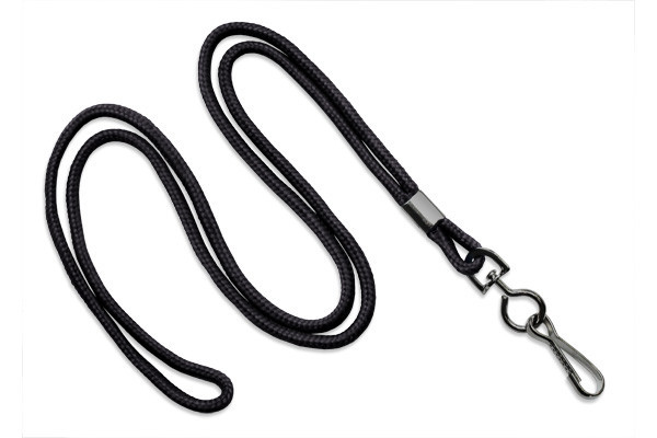 Round 1/8" Lanyard with Black-Oxidized Swivel Hook