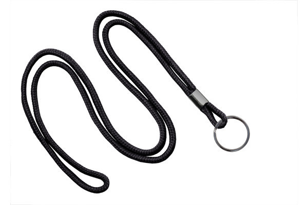 Round 1/8" Lanyard with Black-Oxidized Split Ring