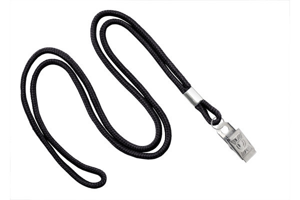 Round 1/8" Lanyard with Nickel-Plated Steel Bulldog Clip