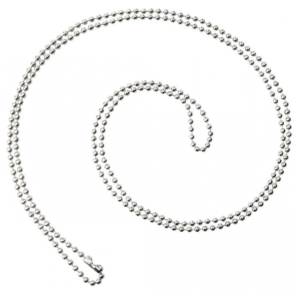 Nickel-Plated Steel Beaded Neck Chain, Length 36"