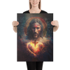 Front view of Sacred Heart canvas showing vibrant, fade-resistant image on textured, acid-free fabric.