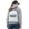 Counsel of Trent drawstring backpack with bold logo, worn as a lightweight gym bag with contrasting shoulder straps.