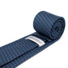 Micro Chi Rho Pattern Silk Necktie Oxford Blue and Silver