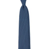 Micro Chi Rho Pattern Silk Necktie Oxford Blue and Silver