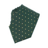 Heritage Polka Dot Cross Silk Necktie Green and Antique Gold