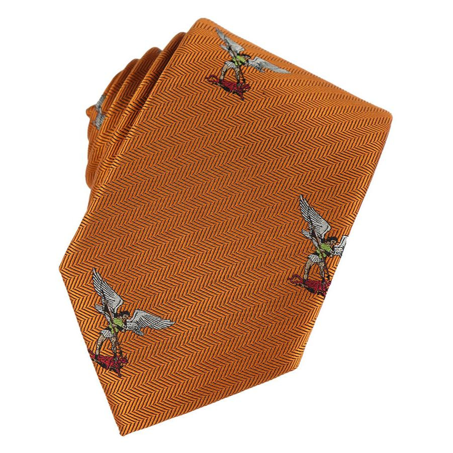 St Michael Woven Silk Necktie - Orange