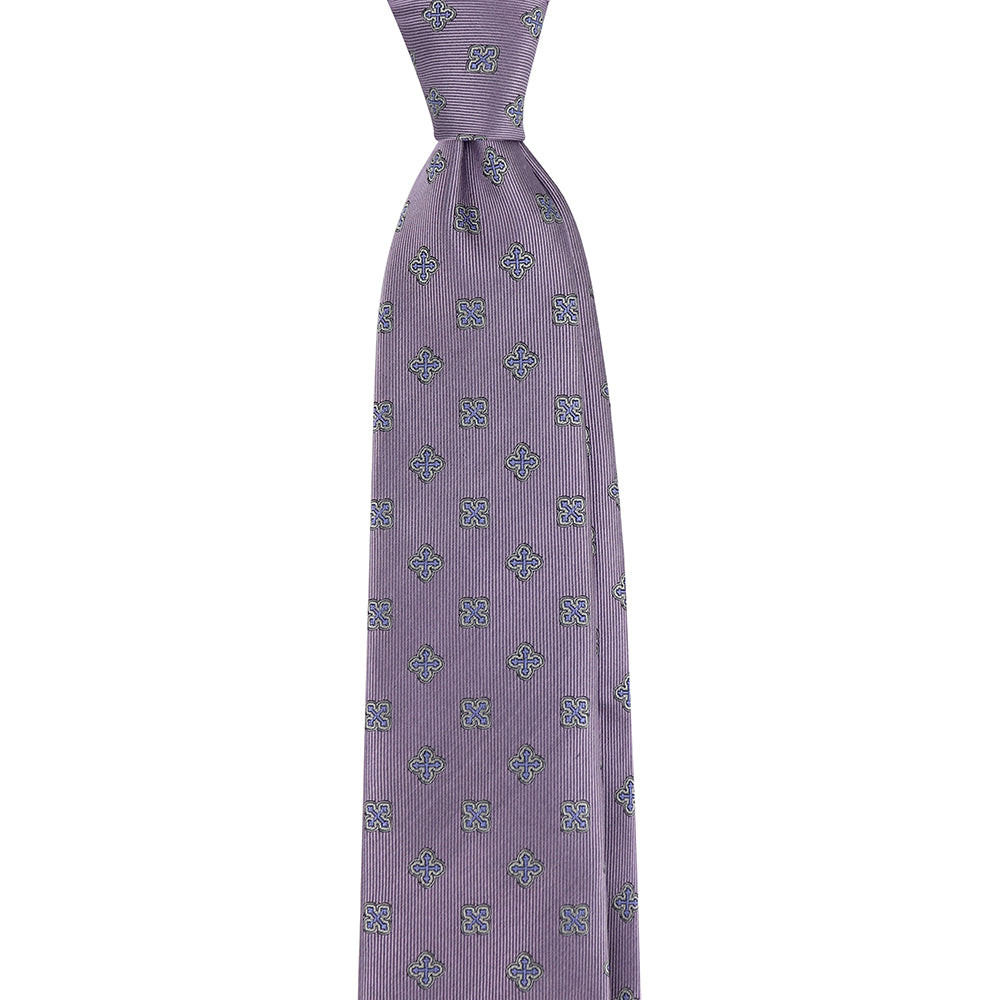 Byzantine Cross Woven Silk Necktie - Bloom