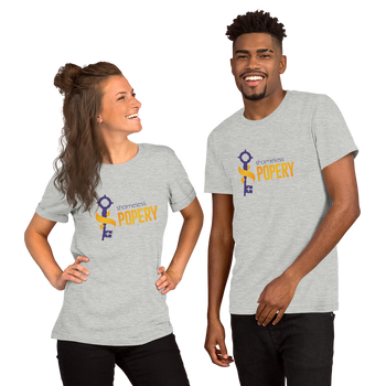 Front view of Athletic Heather t-shirt showing relaxed fit and simple, everyday style.