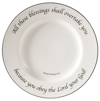 Feed on the Word 4-piece place setting—featuring Scriptures on blessing, abundance, and divine promise.