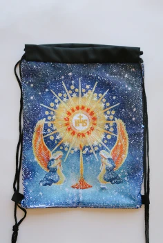 Adoration of the Angels Sequin Reversible Drawstring Bag
