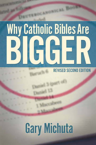 Some differences between Catholicism and Protestantism can be tricky to grasp, but one of them just requires the ability to count: Catholic bibles have seventy-three books, whereas Protestant bibles have sixty-six—plus an appendix with the strange title Apocrypha.

What’s the story here?

Protestants claim that the medieval Catholic Church added six extra books that had never been considered part of the Old Testament, either by Jews or early Christians.

Catholics say that the Protestant Reformers removed those books, long considered part of Sacred Scripture, because they didn’t like what they contained.

In Why Catholic Bibles Are Bigger, Gary Michuta presents a revised and expanded version of his authoritative work on this key issue.

Combing the historical record from pre-Christian times to the Patristic era to the Reformation and its aftermath, he traces the canon controversy through the writings and actions of its major players.

You’ll be left with a clear picture of the causes of this tragic divide, and you’ll be able to explain and defend the reasons for the full, unabridged Catholic Bible.