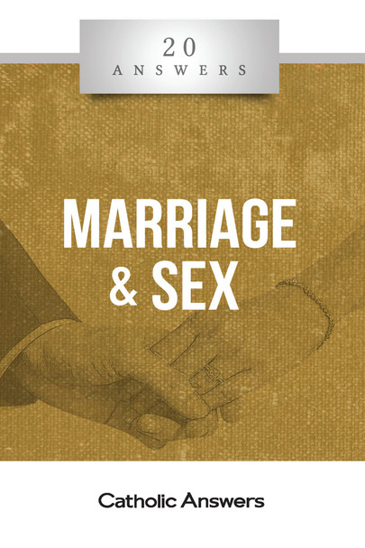 The Lifelong Bond with a Noble Purpose

What is Christian marriage all about?

How can I know if I have found the right person to marry?

Is it true that divorced people are excluded from the Church?

Why is the Catholic Church seemingly obsessed with people’s sexual sins?

Whether you’re married, preparing for marriage, or just concerned about the future of our world, you’ll want to know more about the fundamental human institution that binds people together and makes a culture thrive.

20 Answers: Marriage and Sex provides a solid introduction to what marriage is, why it’s important, and how to make it work. It also gives sure guidance through today’s minefield of sexual sin and confusion, showing God’s way to marital happiness—and holiness.

The 20 Answers series from Catholic Answers offers hard facts, compelling arguments, and clear explanations of the most important topics facing the Church and the world—all in a compact, easy-to-read package

20 Answers: Marriage and Sex is simply an outstanding primer on the truth, goodness, and beauty of marriage for anyone of good will. Firmly rooted on the meaning of natural and Sacramental marriage, Todd Aglialoro deftly weaves together the Scriptures - Old Testament and New - with the Catechism, history, social science, and the saints into a compelling witness to all that God has created for us. It is eminently readable because it asks and answers the questions that people are actually asking. I know. I have heard them over the past 25 years of marriage, NFP, and Theology of the Body ministry. I now include 20 Answers: Marriage and Sex as one of my Top 10 resources for marriage preparation and enrichment. It is that good. Faithful Catholics will recognize the traditional language and phrases of marriage and sexuality, but will now “connect the dots” to understand marriage within the tapestry of the whole Salvation Story. Aglialoro does a wonderful job rescuing difficult, countercultural teachings on marriage and sex from mere “imposed morality" by inviting the reader to see the Church’s teachings as logical, reasonable, coherent, and true. And not just true, but beautiful and hopeful! Even difficult topics such as divorce, adultery, contraception, and same-sex “marriage” can be understood in light of what we hope for in love, life, now and forever. I joyfully recommend 20 Answers: Marriage and Sex as a resource for everyone working in marriage, family, youth, and young adult ministry. - Damon Owens, Executive Director, joytob.org