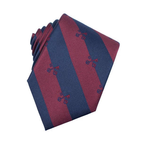 Keys of St. Peter Regimental Silk Necktie Claret & Oxford Blue