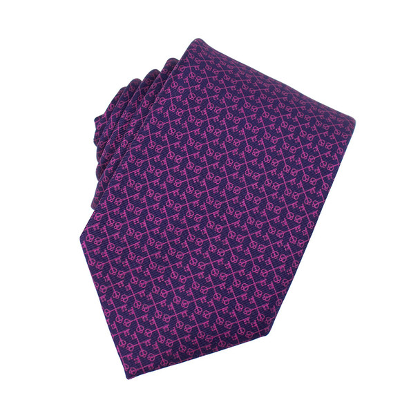 Keys of St. Peter Micro Pattern Silk Necktie Rose & Azure