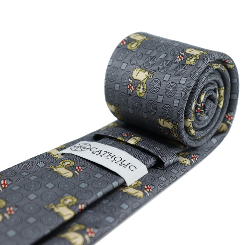 Lamb of God (Agnus Dei) Silk Necktie - Sterling