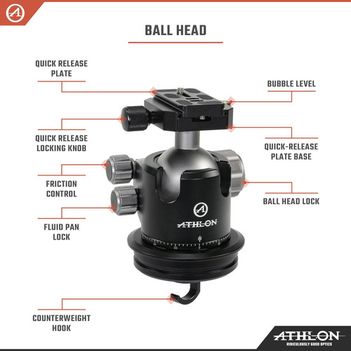 Athlon Optics 706006: Midas Cf36 - Carbon Fiber Tripod (36Mm Tube), Ball Head (55Mm)