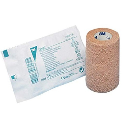 3M™ 2" x 5 Yards Tan Latex-Free Coban™ Sterile Self-Adherent Wrap - 36 Rolls/Box